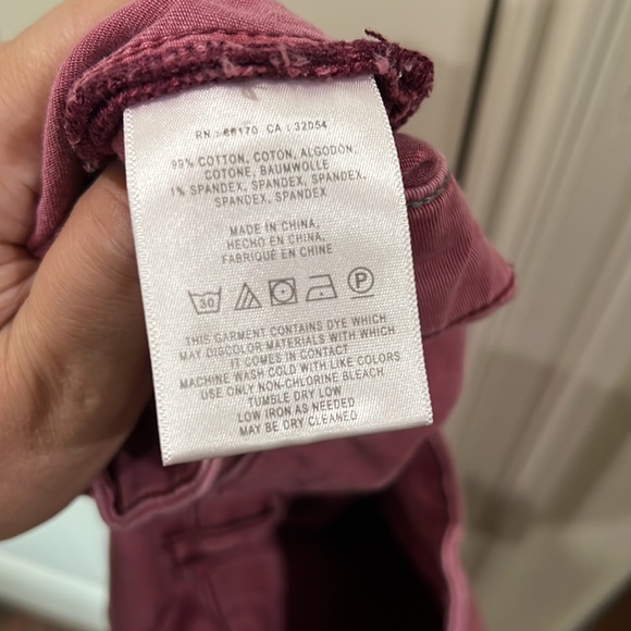 EUC Pilcro Anthropologie Pink Cotton Cropped Capris Pant Pants size 33 - Picture 8 of 8